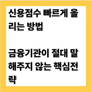 신용점수 빠르게 올리는 방법
